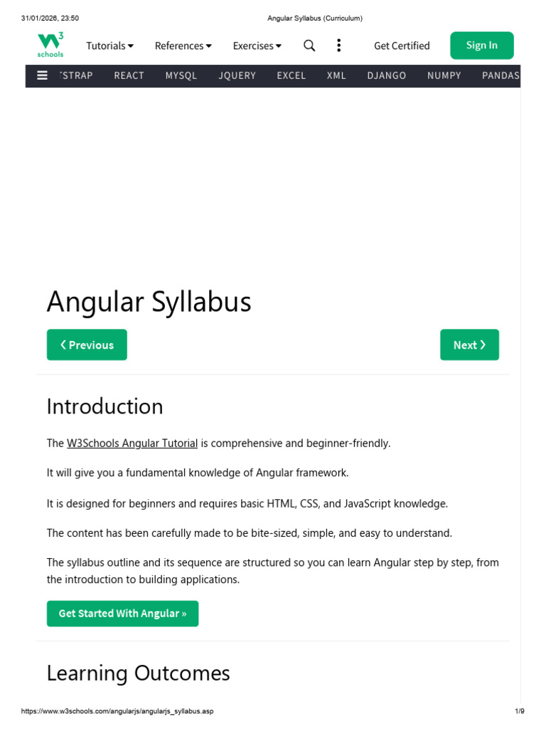 Angular Syllabus (Curriculum) | PDF | Angular Js | Computing