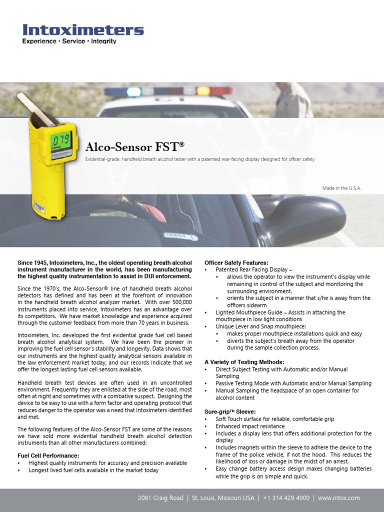 AlcoSensor FST LawEnforcement | PDF