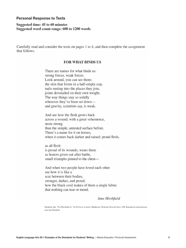 Example PRTs From ELA 30-1 | PDF | English Studies | Cognition