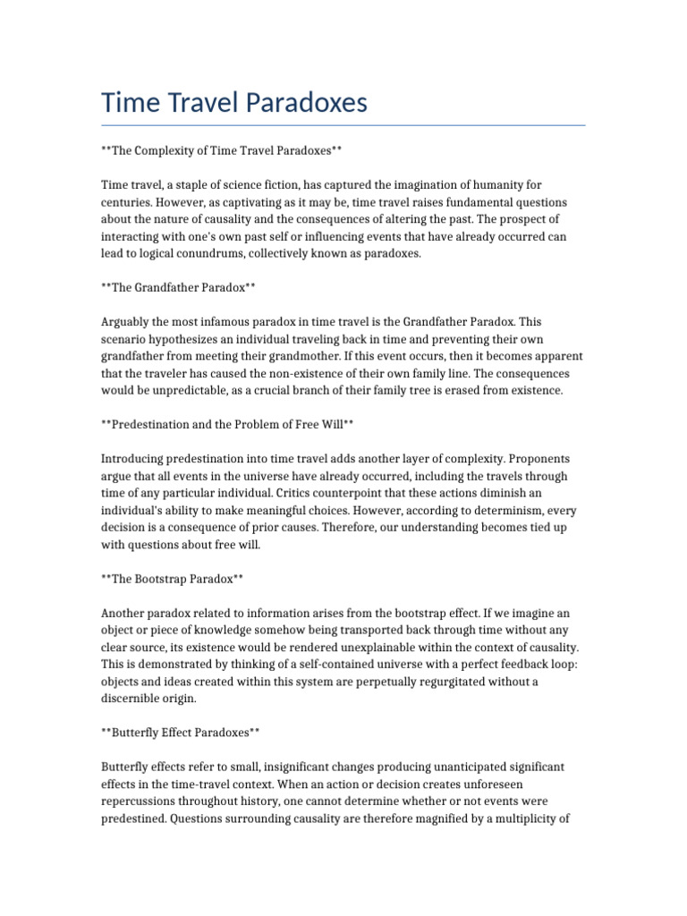 Time Travel Paradoxes 1769900127 | PDF | Time Travel | Causality