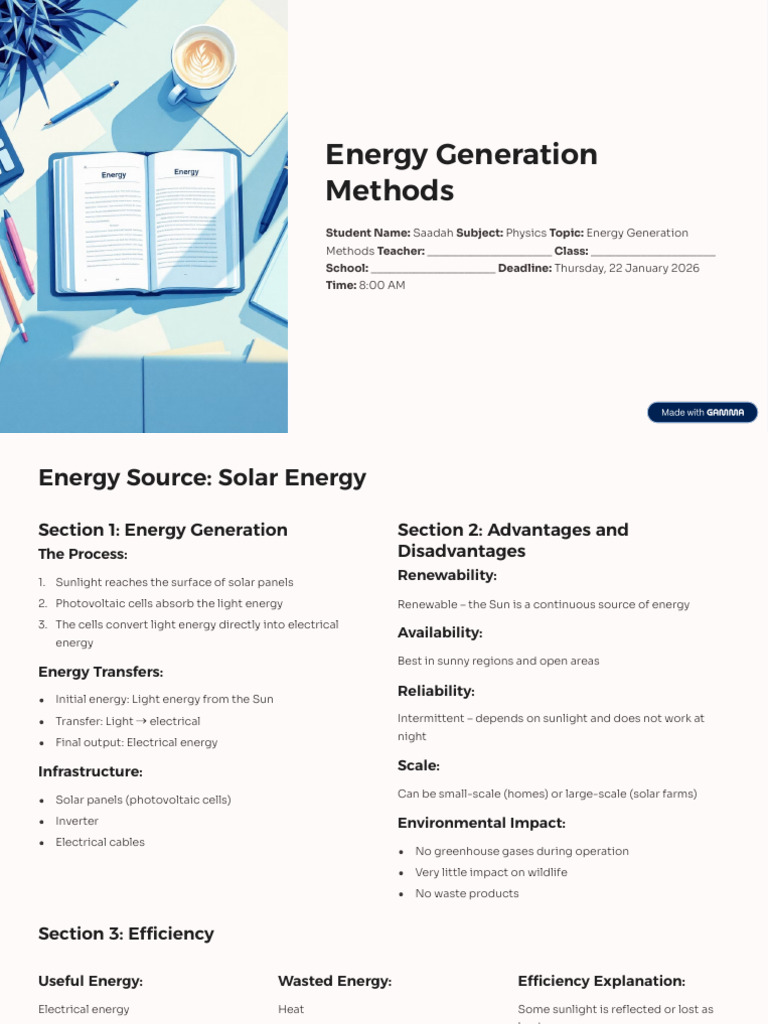 Energy Generation Methods | PDF | Electricity Generation | Nuclear Power