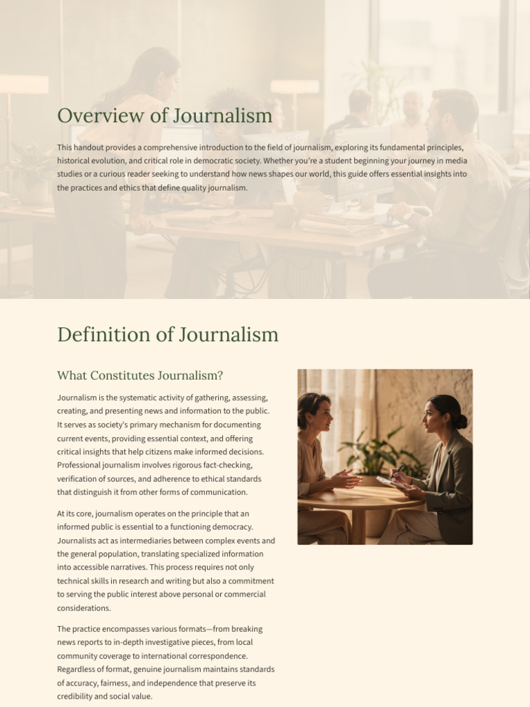 Overview of Journalism | PDF | Journalism | Truth