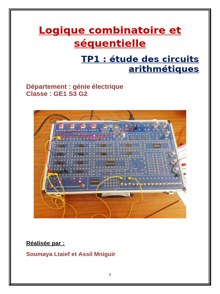 TP1 Systeme Logique | PDF | Multiplication | Arithmétique