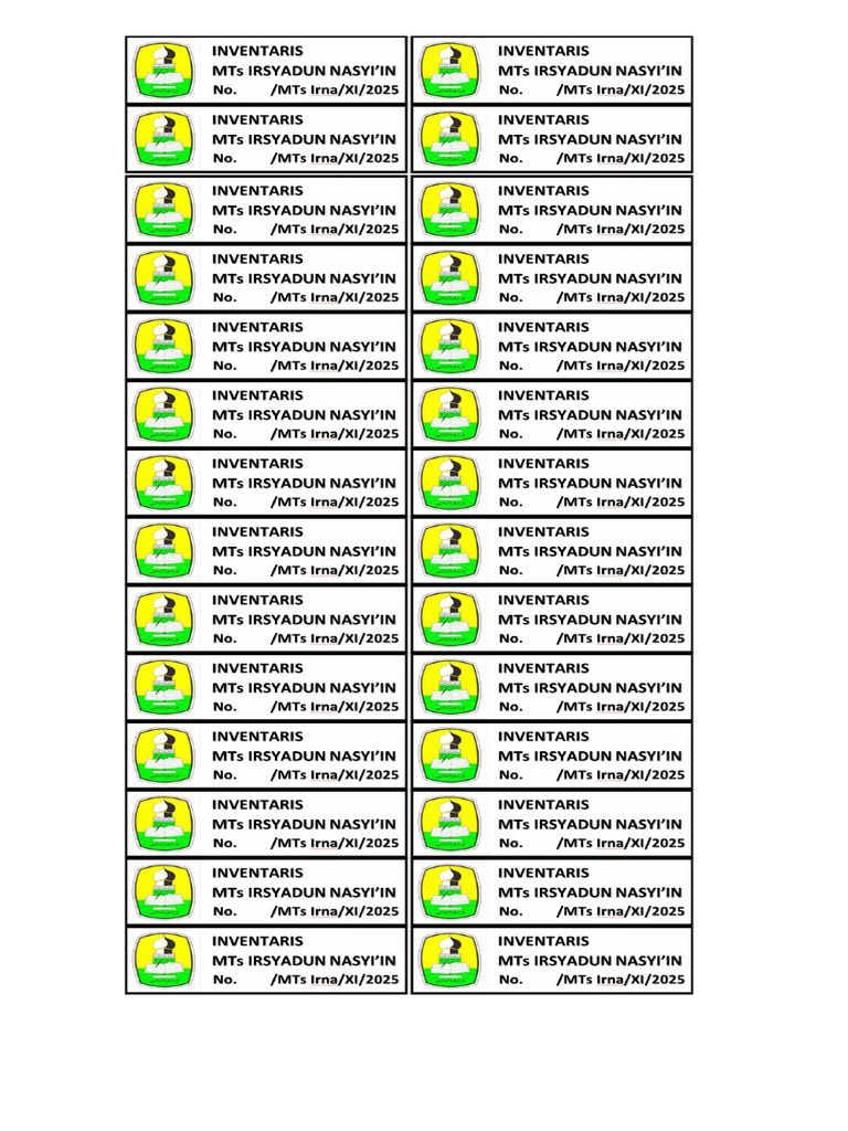 Sticker Inventaris MTs | PDF