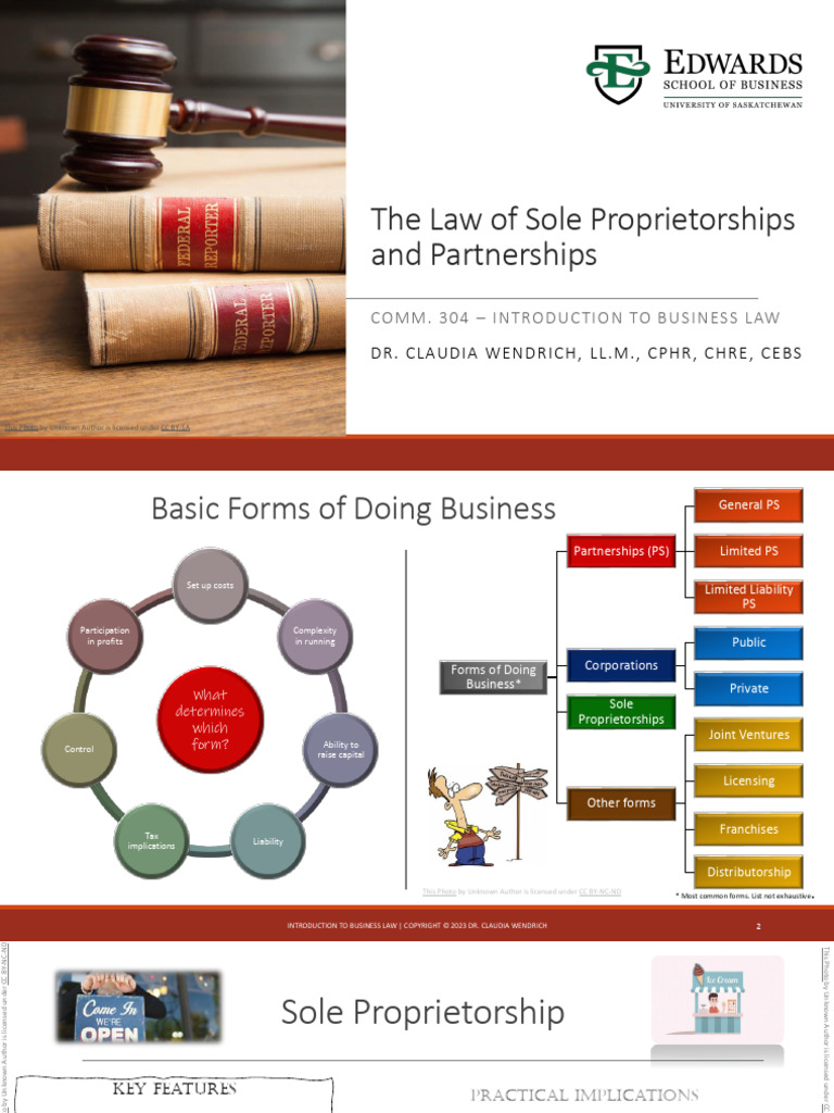Law of Sole Proprietorships and Partnerships | PDF | Partnership ...