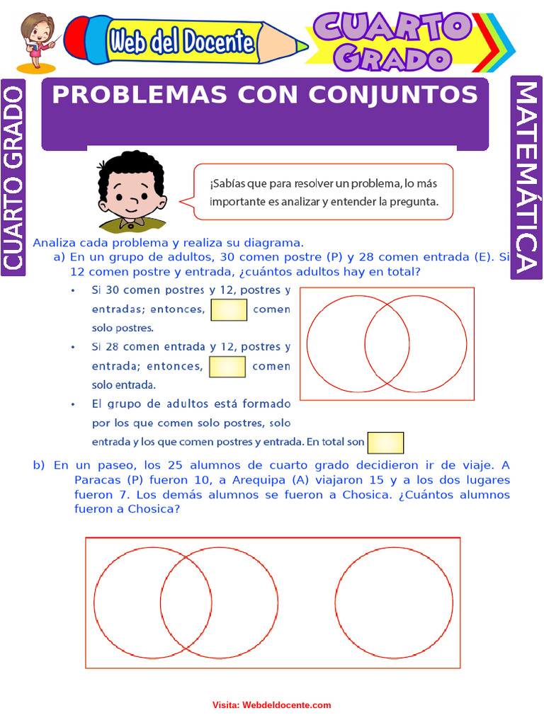 Problemas Con Conjuntos para Cuarto Grado de Primaria | PDF