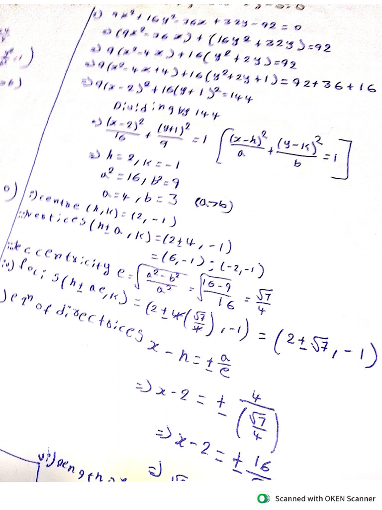 2nd Year 4marks Ellipse Class Notes 2025to2026 | PDF