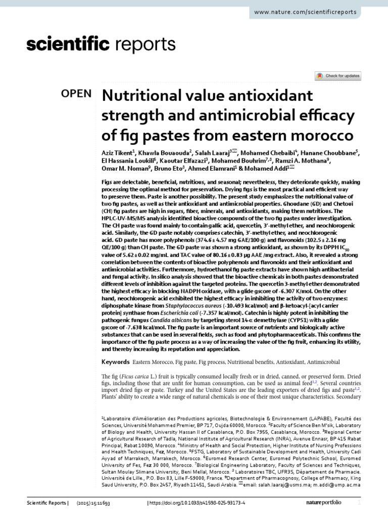 Nutritional Value Antioxidant Strength and Antimicrobial Efficacy of ...
