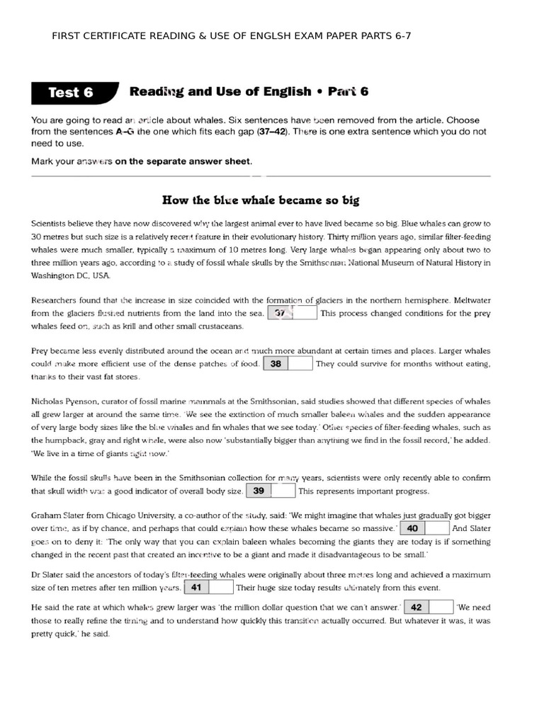 FCE Exam - Reading and Use of English 6 - 7 and Listening 1 - 2 - Ari ...
