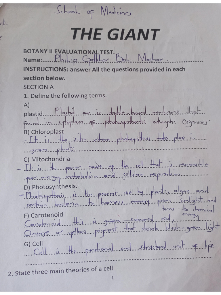Botany Past Paper | PDF