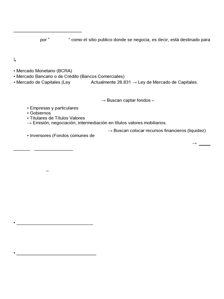 MERCADO DE CAPITALES (1) | PDF | Bancos | Inversiones