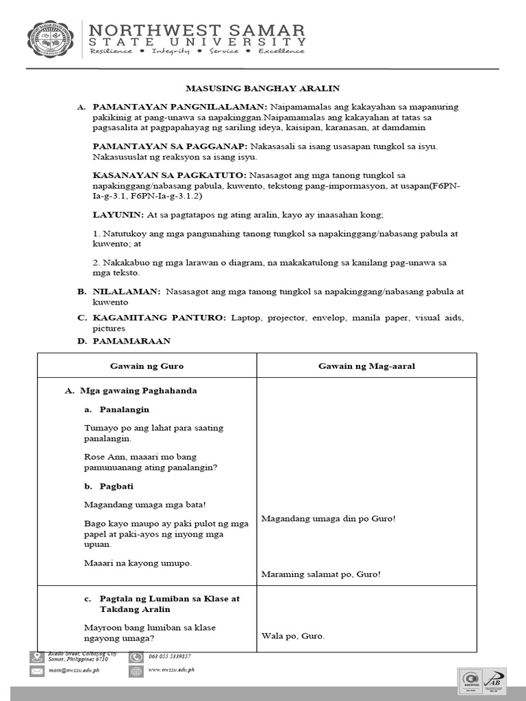 Final Lesson Plan in Filipino | PDF