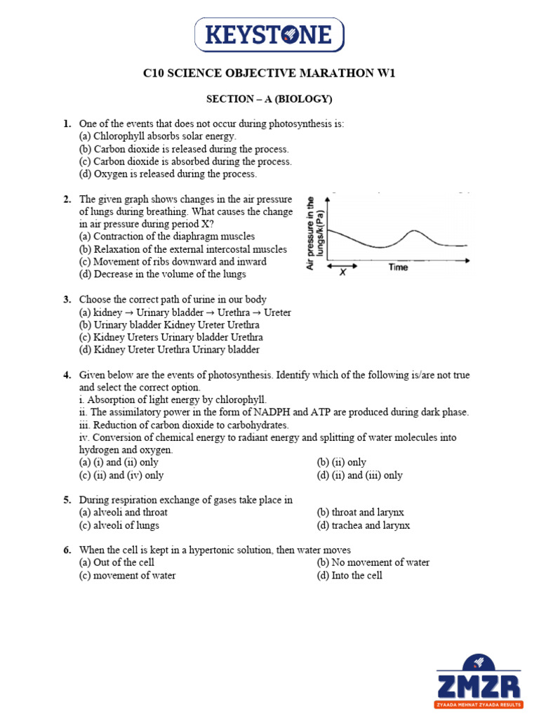 C10 Science Objective Marathon W1 (Q) | PDF | Myopia