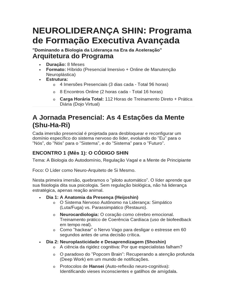 Programa de Formação Executiva Avançada | PDF | Emoções | Cognição