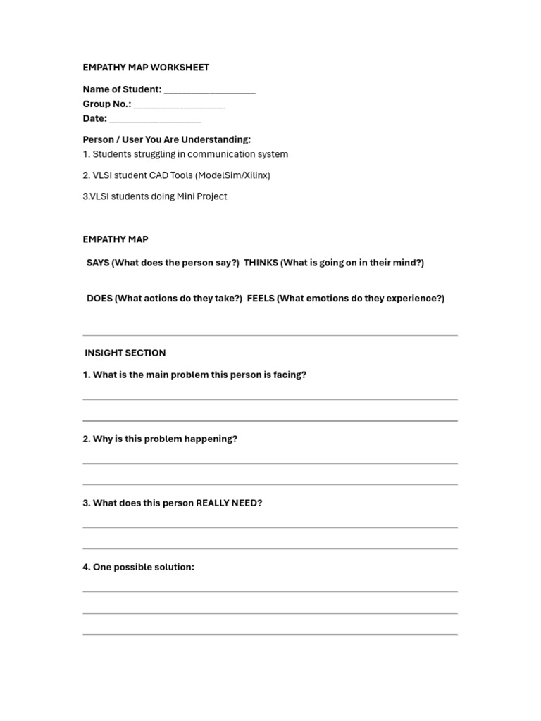 Empathy Map Worksheet | PDF