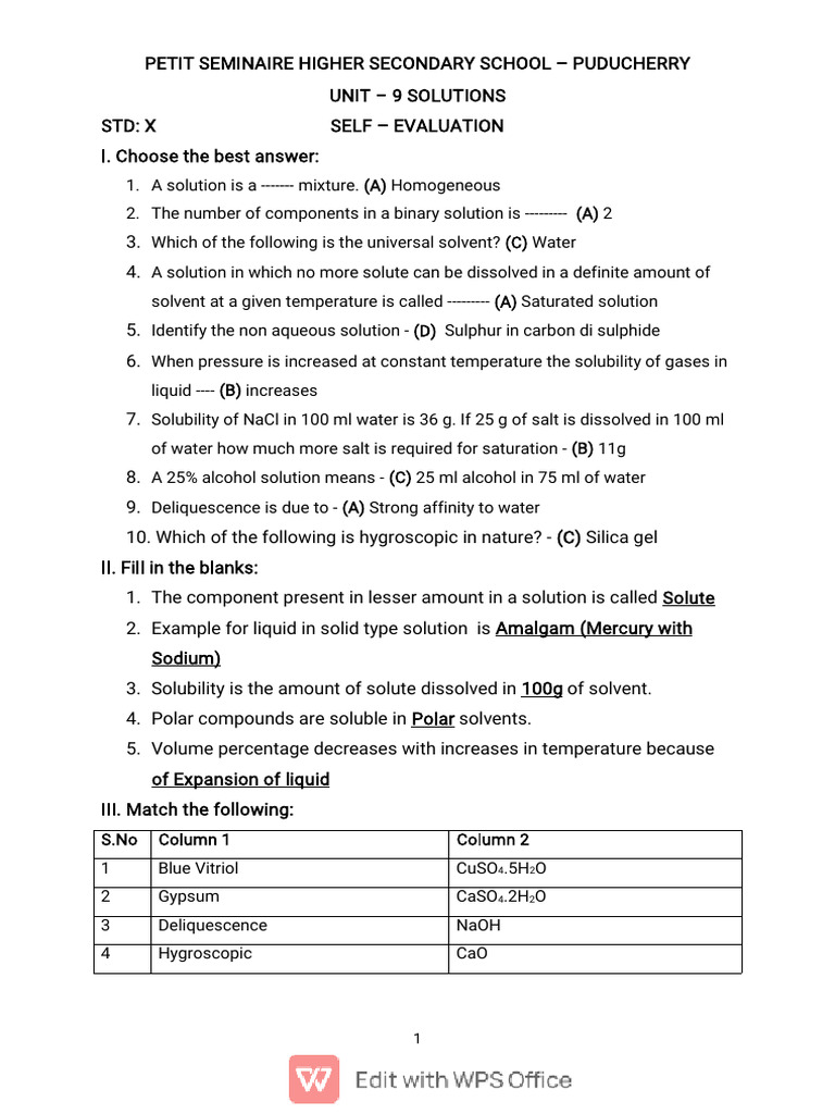 10th Science Unit 9 Questions With Answer English Medium PDF Download ...