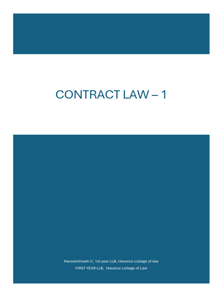 Contract Law 1 Q 0A | PDF | Offer And Acceptance | Consideration
