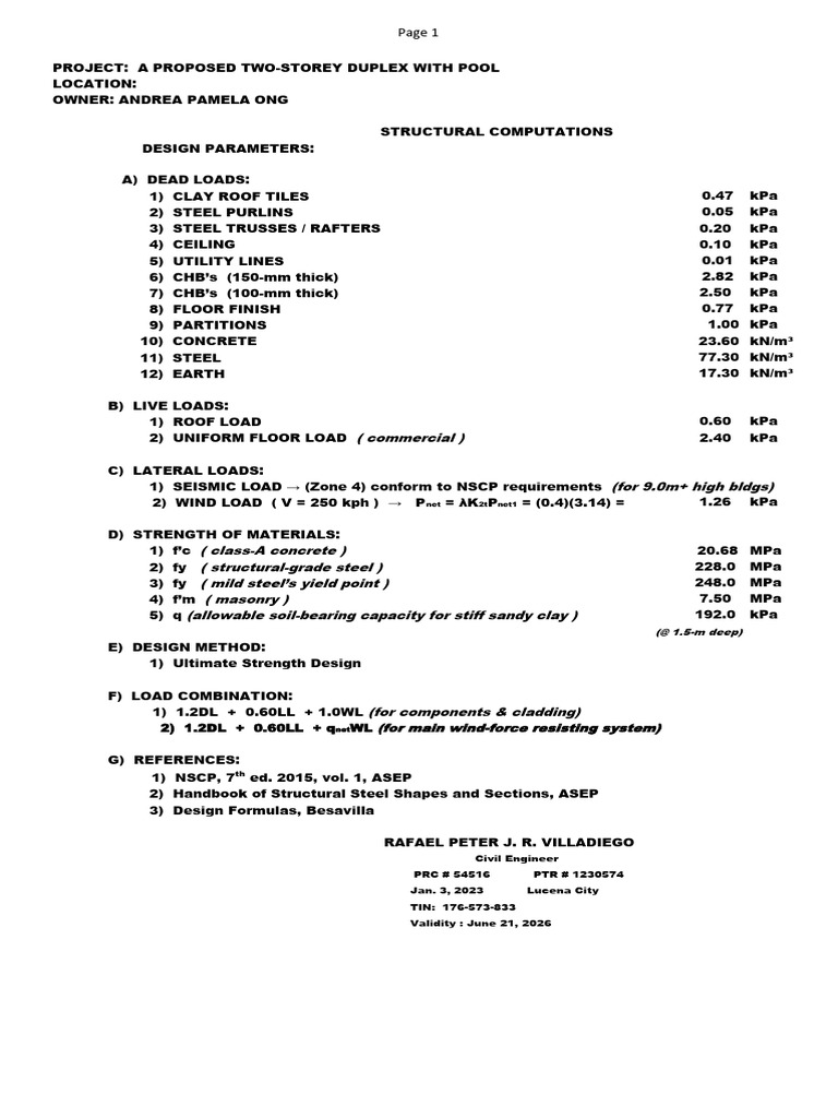 STRCTL Rev4 Ex HT W Pool 2 FLR Andrea Ong Ian Neil | PDF | Structural ...