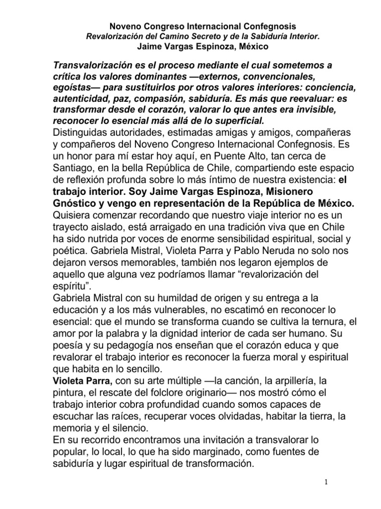 Ponencia para El Noveno Congreso Internacional Confegnosis | PDF ...