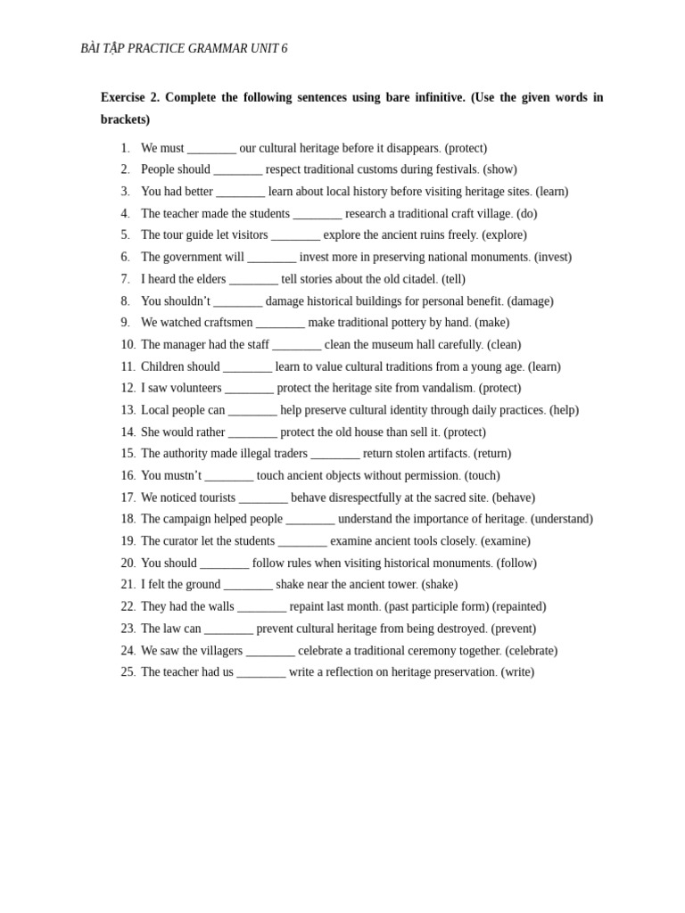 BT Grammar Unit 6 | PDF