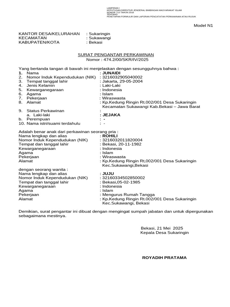 FILE PERKAWINAN OK 1 (AutoRecovered) 11 | PDF