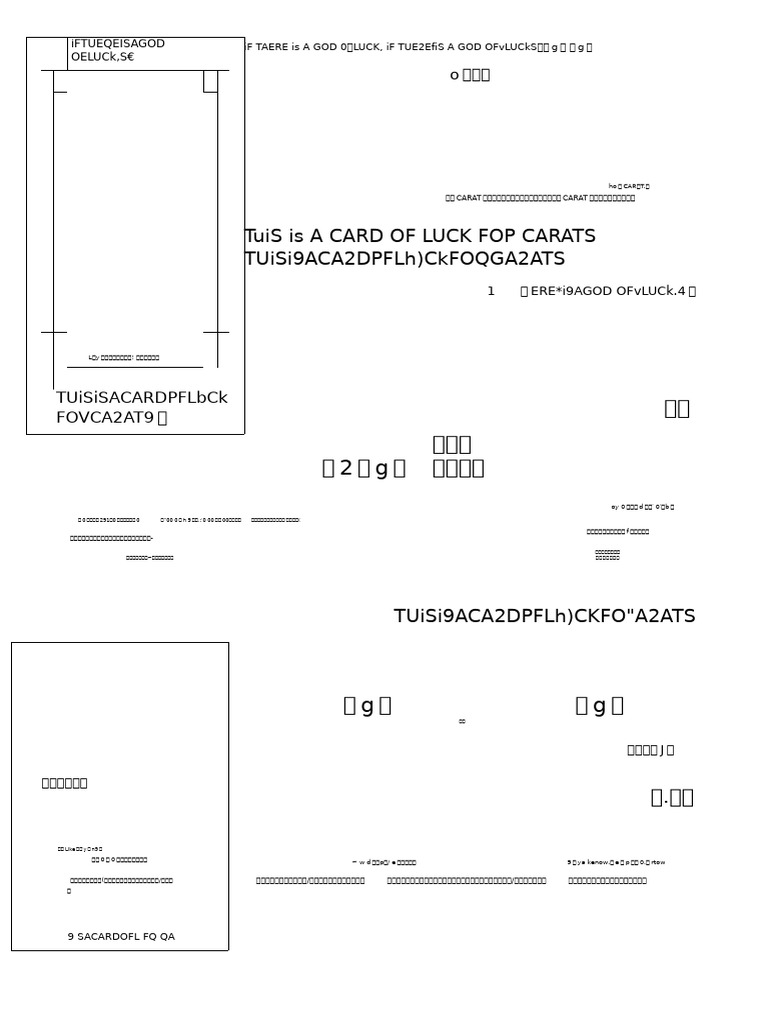 Tuis Is A Card of Luck Fop Carats Tuisi9Aca2Dpflh) Ckfoqga2Ats | PDF