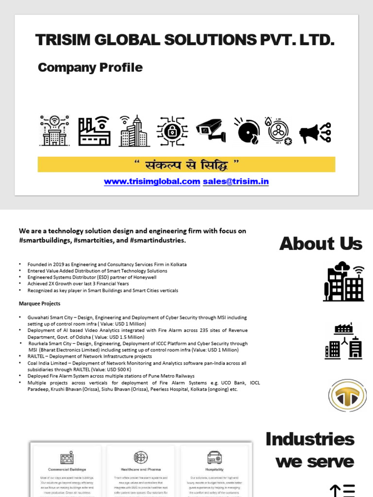 TRISIM Company Profile - TGSPL 1 | PDF | Building Automation | Computer ...