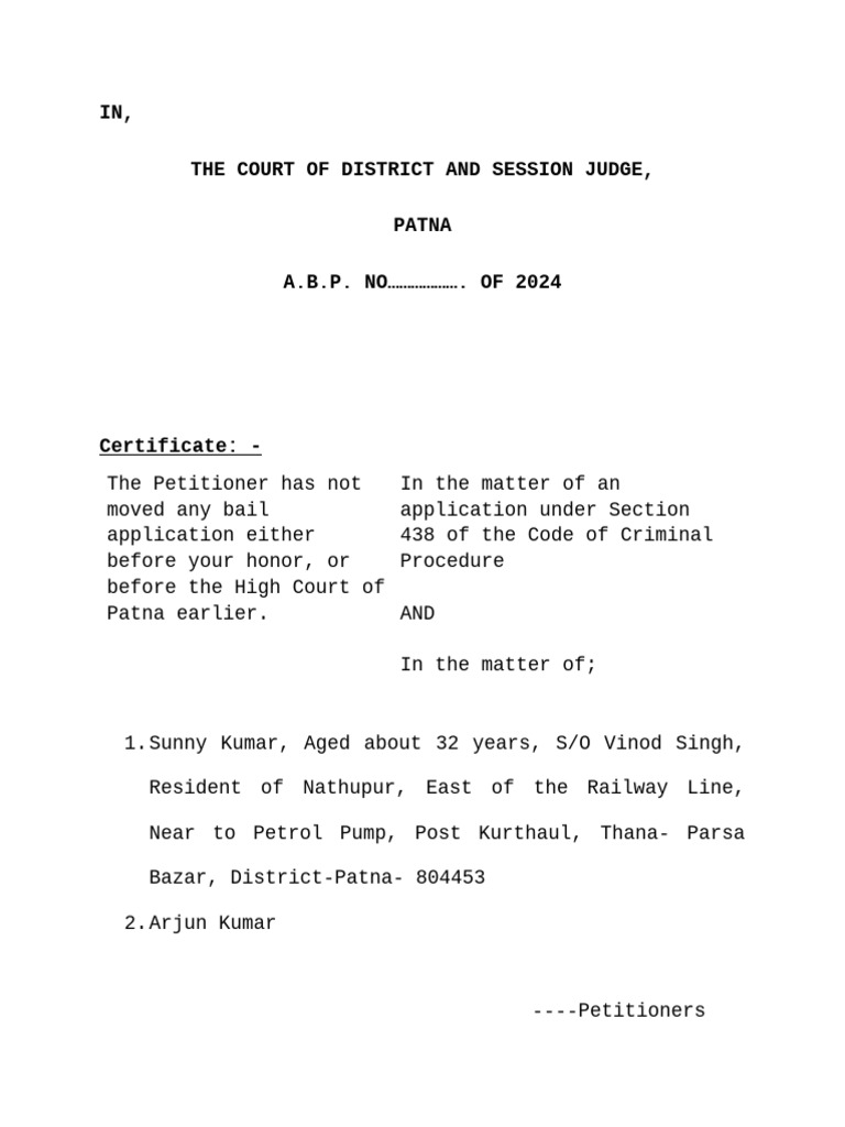 Anticipatory Bail - District Court | PDF | Bail | Common Law