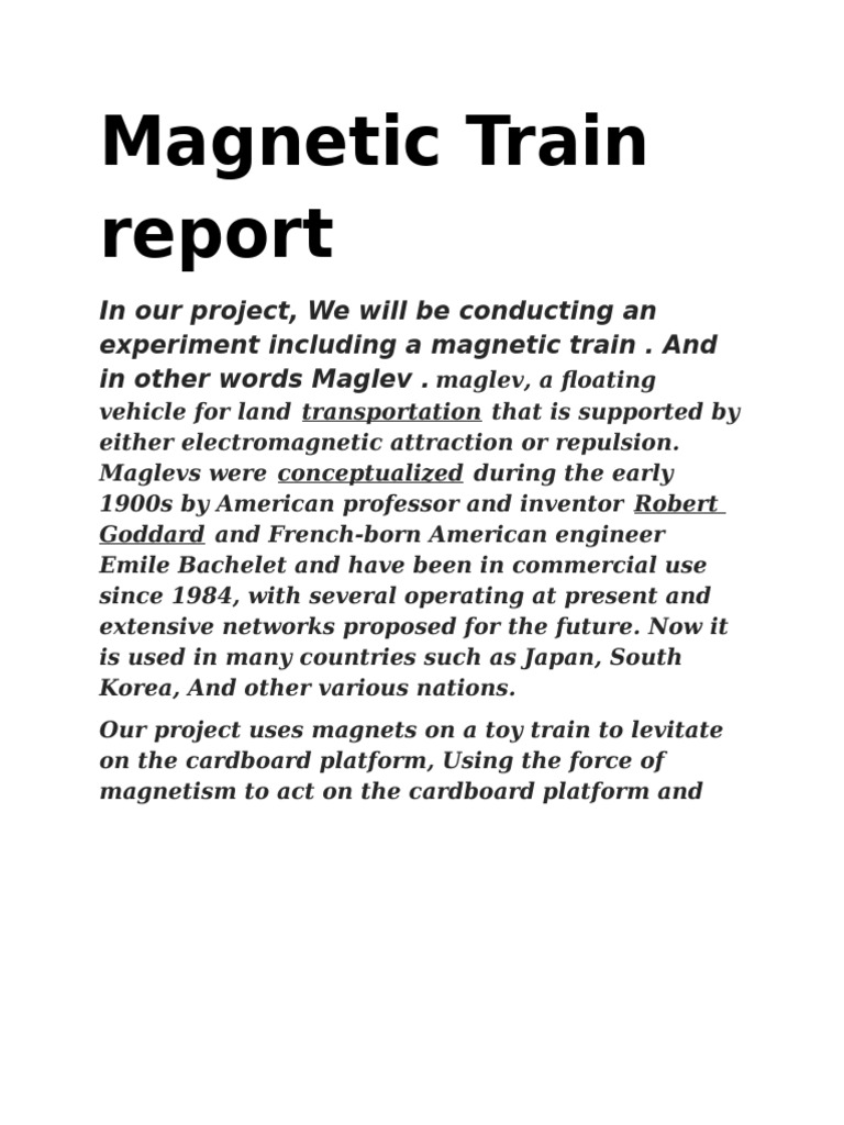 Magnetic Train Report | PDF