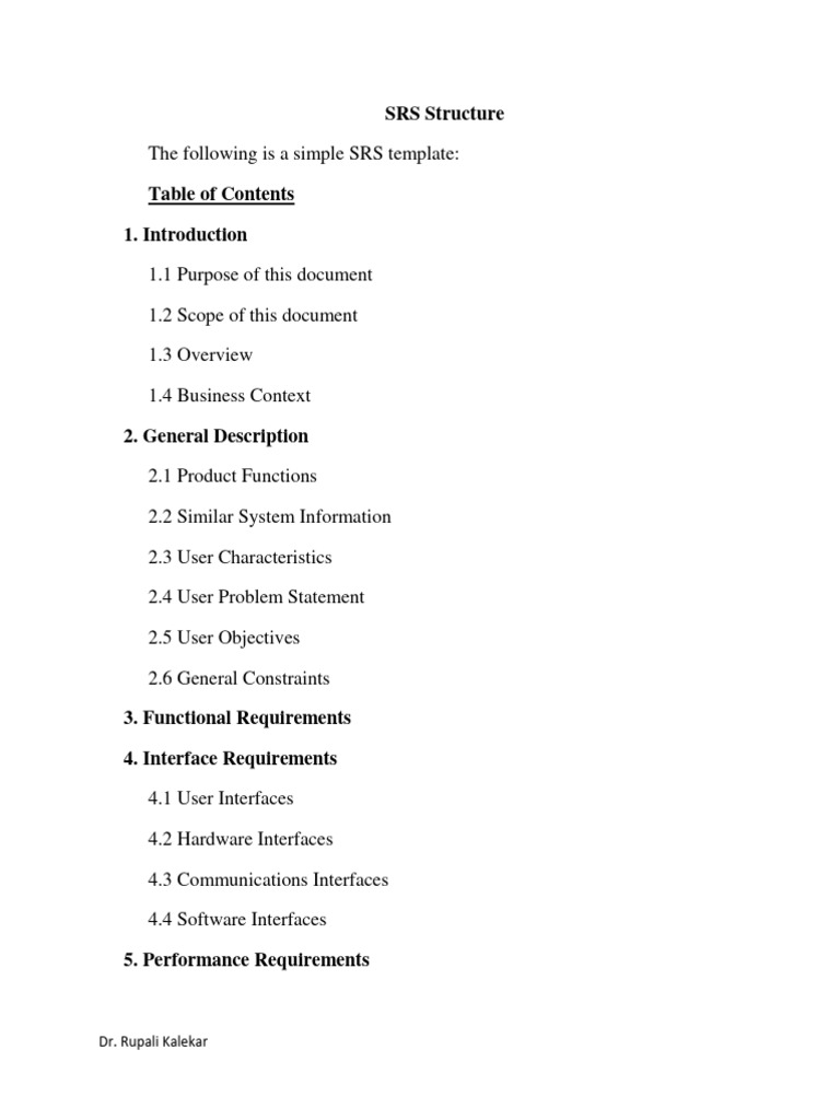 SRS Structure | PDF
