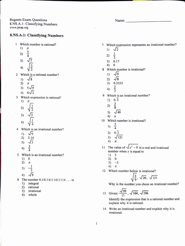 Unit+1+Lesson+1+ +2+Review+Sheet | PDF | Numbers | Rational Number