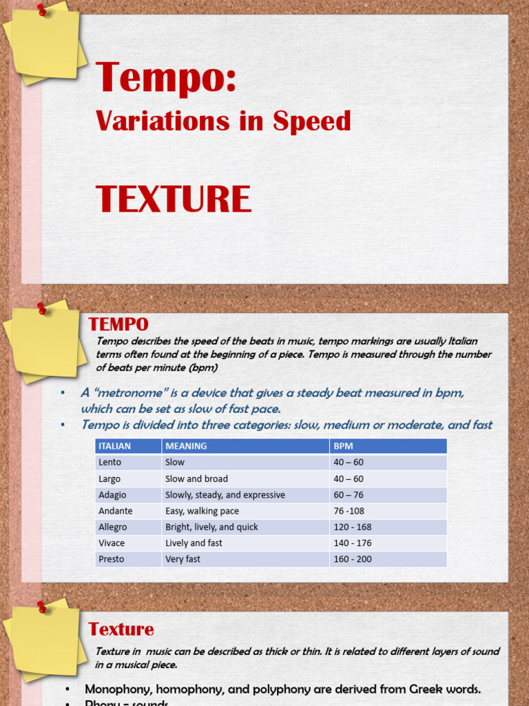 MUSIC5 6th Tempo Texture | PDF