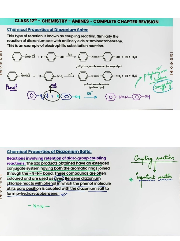 Chemistry - Amines Full Notes. | PDF