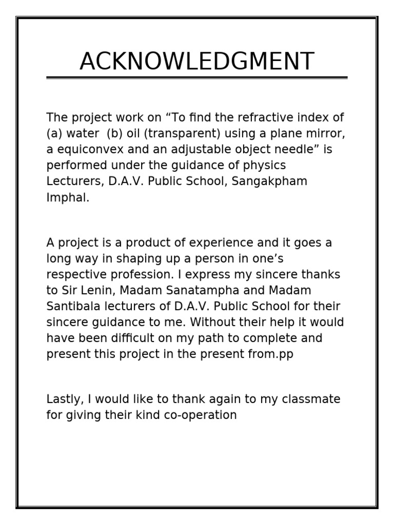 Acknowledgment | PDF