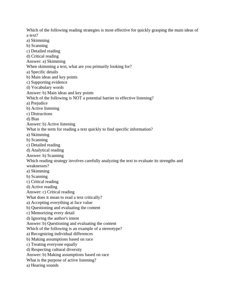 Skimming Scaning Comprehension (1) | PDF | Speed Reading | Bias