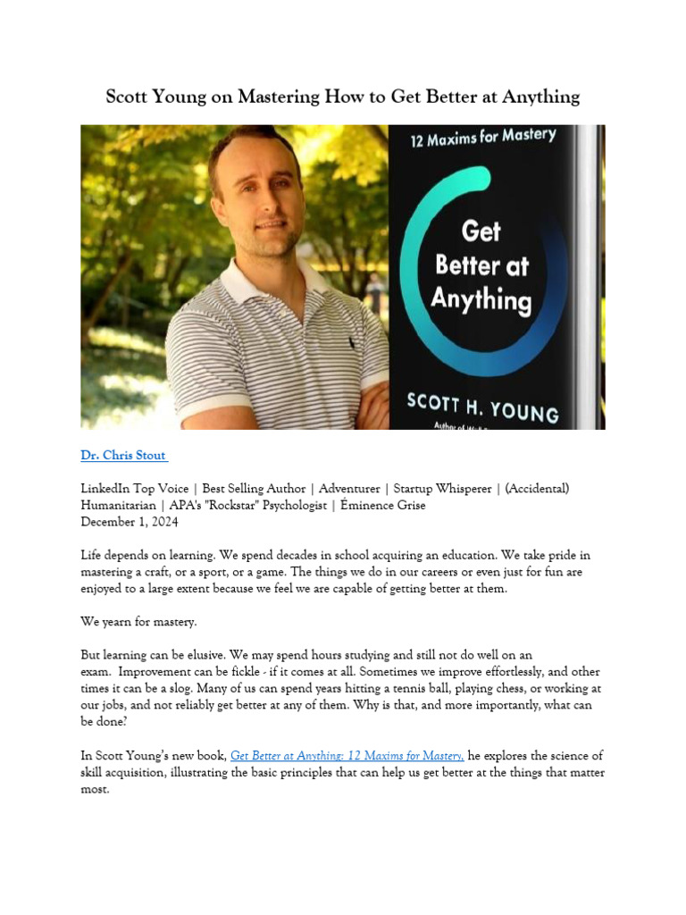 Scott Young On Mastering How To Get Bett | PDF | Mind | Mathematics
