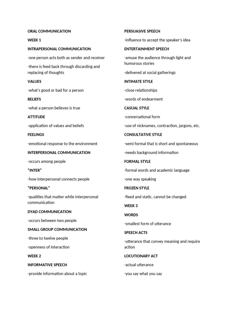 Oral Communication Reviewer | PDF | Communication | Social Psychology