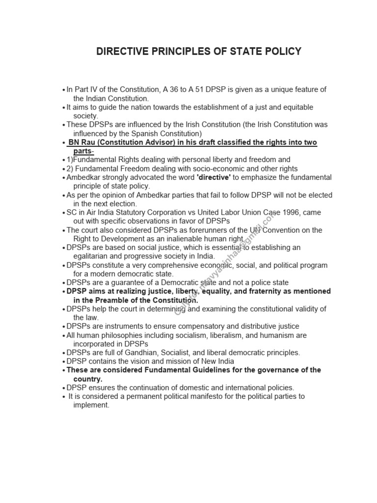 Directive Principles of State Policy | PDF | Political Science | Justice