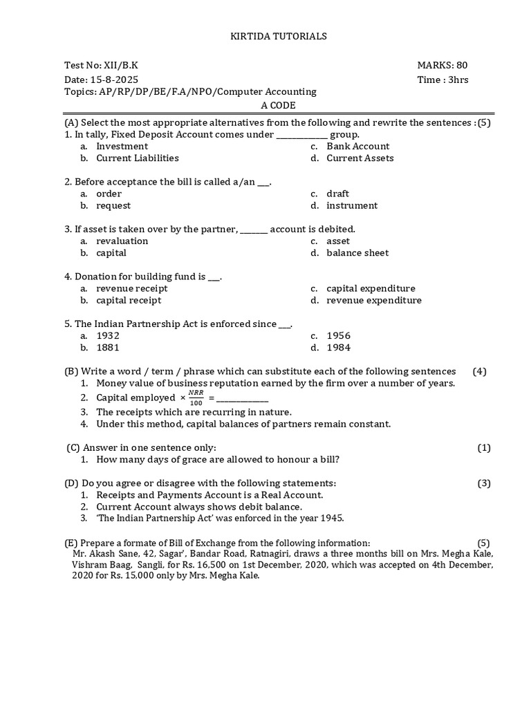 A Code BK Term Paper | PDF | Debits And Credits | Financial Services