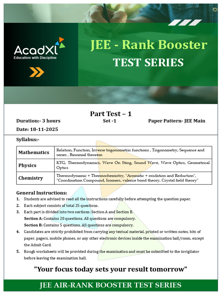 Part Test - 01 (JM) - Sol | PDF | Gases | Mechanics