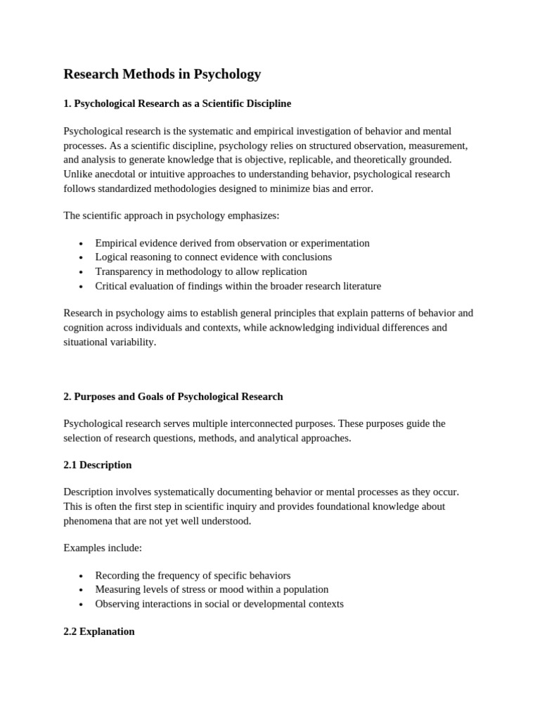 Research Methods in Psychology | PDF | Scientific Method | Psychology