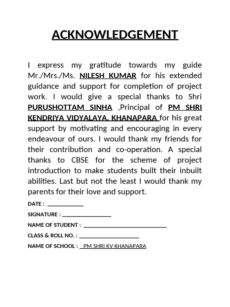 Acknowledgement Updated | PDF
