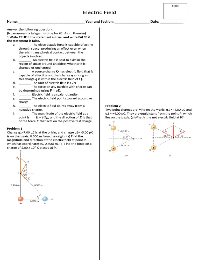 2 Electric Field (1) | PDF