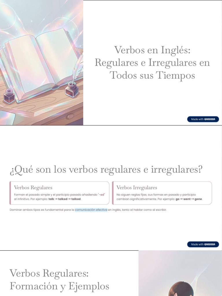 Verbos en Ingles Regulares e Irregulares en Todos Sus Tiempos | PDF ...
