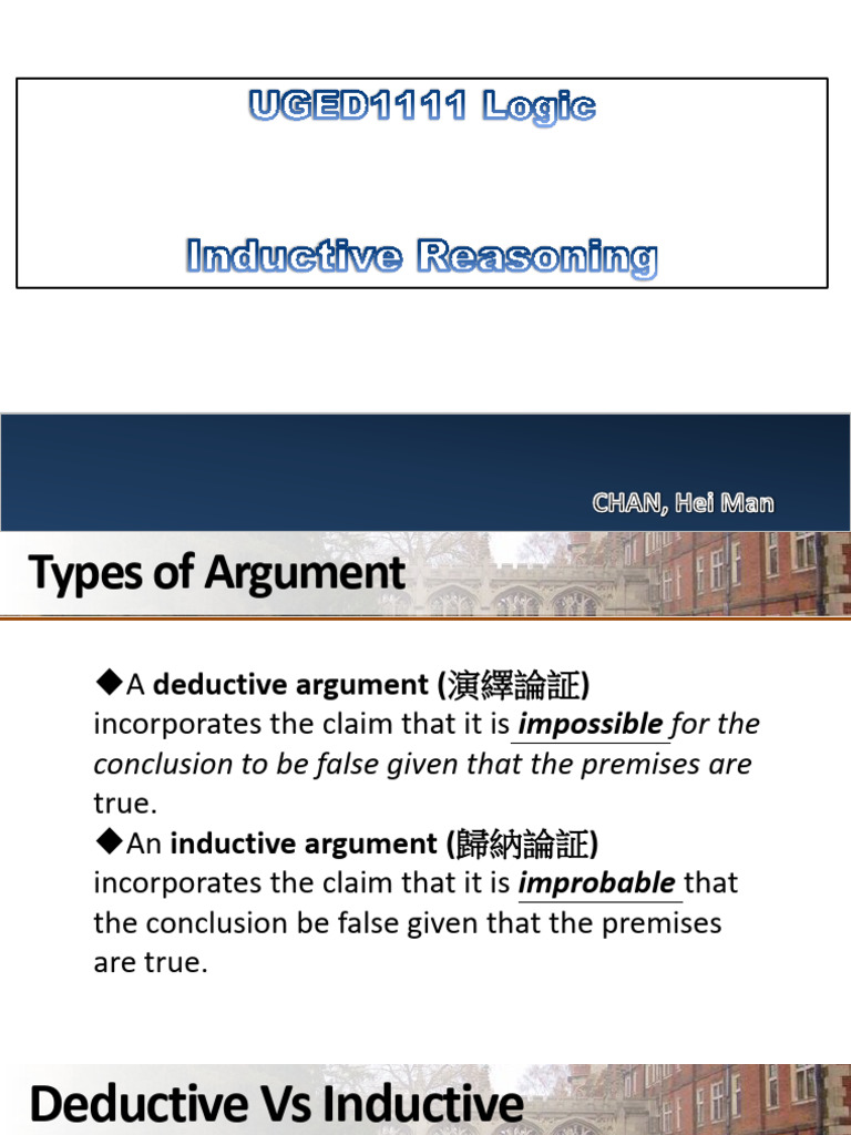 10 Inductive Reasoning Pre Class | PDF | Argument | Inductive Reasoning