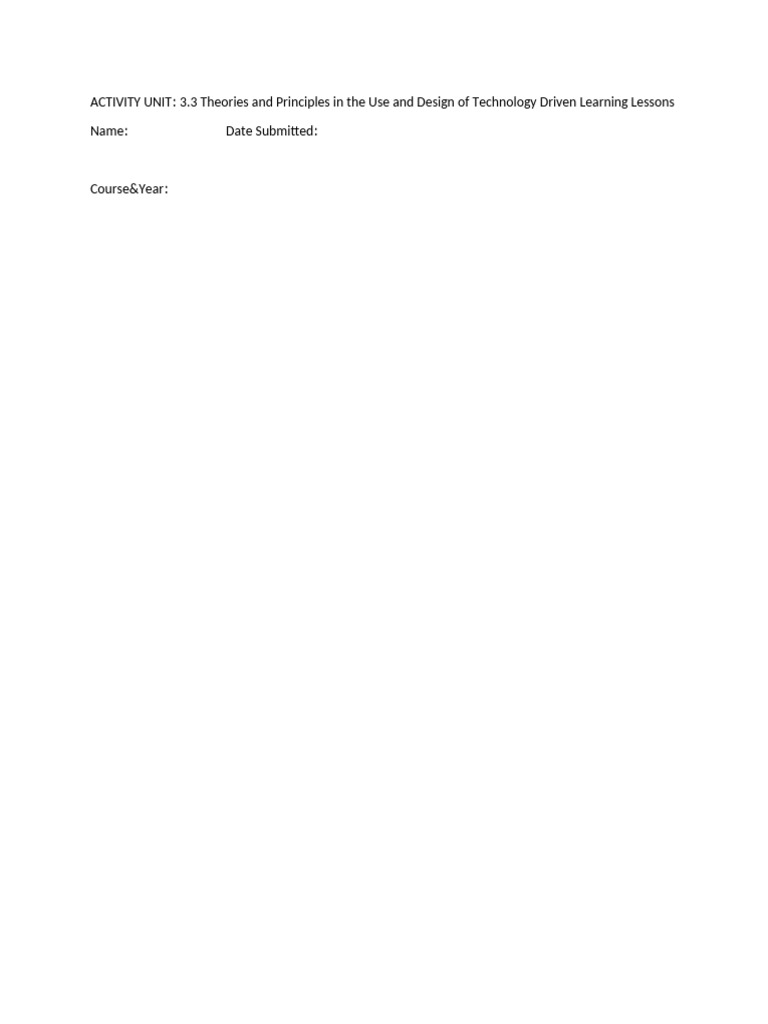 Activity Unit 3 | PDF