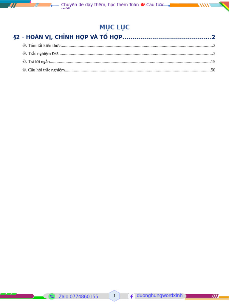 c8 - c2 - Hoan Vi, Chinh Hop Va to Hop | PDF