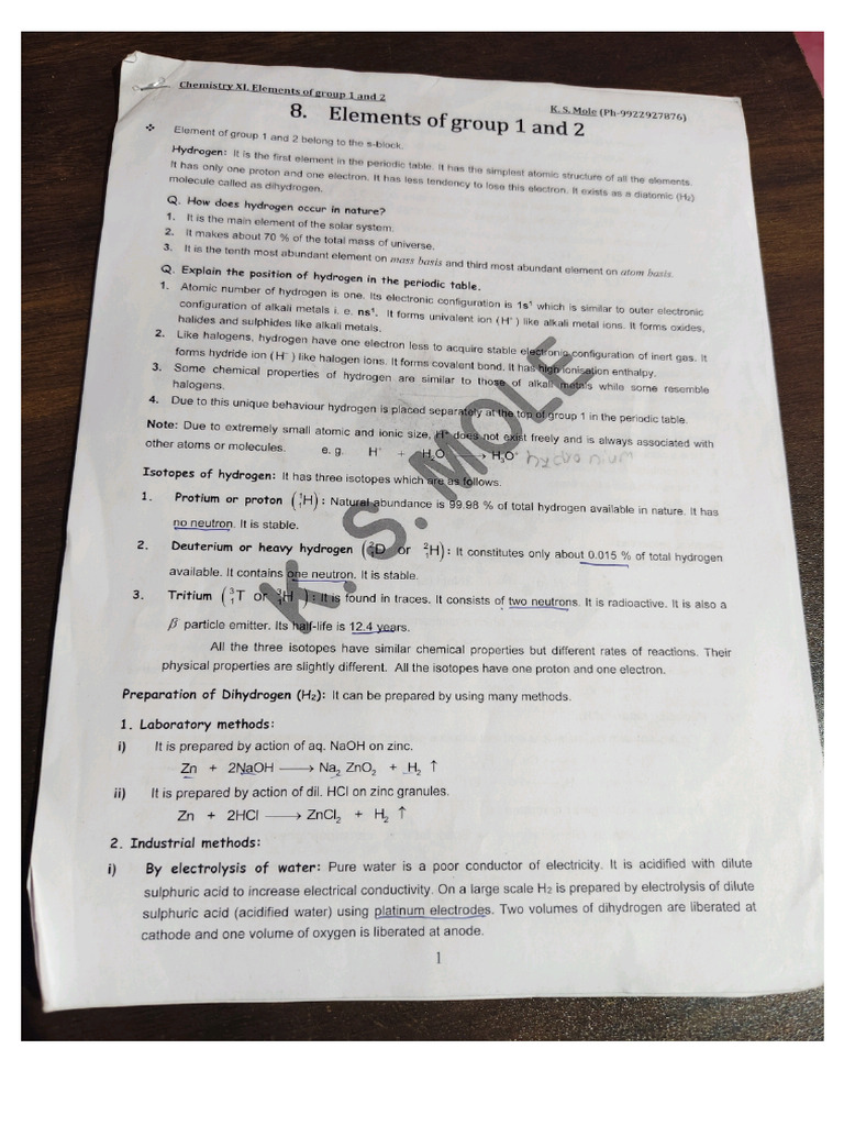 8. Elements of Group 1 and 2 | PDF