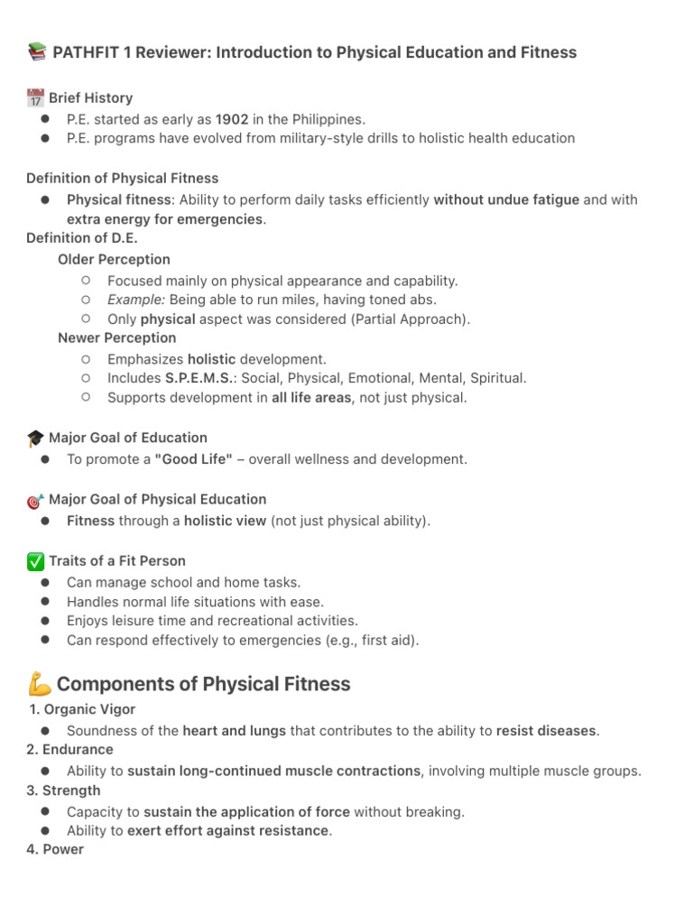 PATHFIT 1 Reviewer | PDF | Physical Fitness | Strength Training