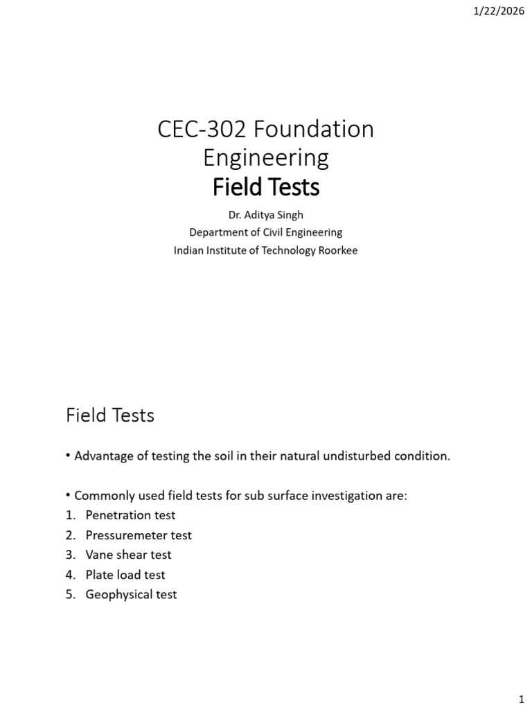 Lecture 2 Field Tests | PDF | Applied And Interdisciplinary Physics